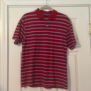 Boy’s IZOD short sleeve red and blue striped shirt size XL (18)